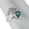 Faceted Composite Emerald Sterling Silver Adjustable Ring