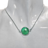 Faceted Green Onyx Sterling Silver Necklace