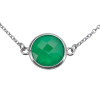 Faceted Green Onyx Sterling Silver Necklace