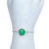 Faceted Green Onyx Sterling Silver Link Bracelet