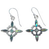 Cross Abalone Shell Sterling Silver Dangle Earrings