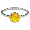 Citrine Color Amber Sterling Silver Ring