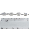 Faceted Moonstone Sterling Silver Link Bracelet