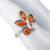Cognac Amber Sterling Silver Ring