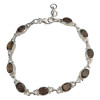 Faceted Smoky Topaz Silver Link Bracelet