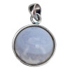 Blue Agate Sterling Silver Pendant