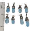 Faceted Aquamarine/Cubic Zirconia Sterling Silver Pendant