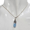 Faceted Aquamarine/Cubic Zirconia Sterling Silver Pendant