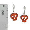 Cherry Amber Sterling Silver Skull Post Dangle Earrings