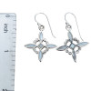 Cross Mother of Pearl Sterling Silver Dangle Earrings