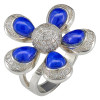 Lapis Sterling Silver Flower Ring