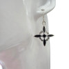 Cross Black Onyx Sterling Silver Dangle Earrings