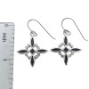 Cross Black Onyx Sterling Silver Dangle Earrings