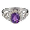 Faceted Amethyst Sterling Silver Ring