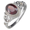 Faceted Garnet Sterling Silver Ring