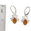 Cognac Amber Sterling Silver Spider Hook Earrings