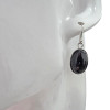 Black Agate Sterling Silver Dangle Earrings