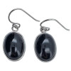 Black Agate Sterling Silver Dangle Earrings