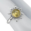 Amber Sterling Silver Sun Ring