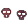 Cherry Amber Sterling Silver Skull Stud Earrings