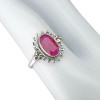 Amethyst Sterling Silver Ring. An oval-shaped amethyst gemstone is set in .925 sterling silver.