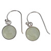 Faceted Olive Jade Sterling Silver Hook Earrings