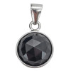 Faceted Black Onyx Sterling Silver Pendant