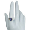 Faceted Composite Sapphire Sterling Silver Ring