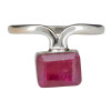 Faceted Composite Ruby Sterling Silver Ring