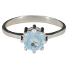 Faceted blue topaz sterling silver ring.
