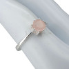 Faceted Rose Quartz Sterling Silver Ring