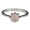 Faceted Rose Quartz Sterling Silver Ring