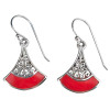 Filigree Coral Sterling Silver Dangle Earrings