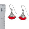 Filigree Coral Sterling Silver Dangle Earrings