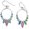 Multicolor Mother of Pearl Sterling Silver Hook Earrings
