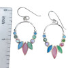 Multicolor Mother of Pearl Sterling Silver Hook Earrings