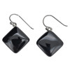 Black Agate Sterling Silver Hook Earrings