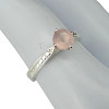 Faceted rose quartz sterling silver ring.