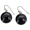 Black Agate Sterling Silver Hook Earrings