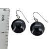 Black Agate Sterling Silver Hook Earrings