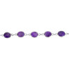 Amethyst Sterling Silver Link Bracelet