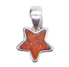 Amber Sterling Silver Star Pendant.