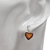 Amber Sterling Silver Hearts Post Dangle Earrings
