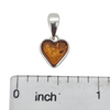 Amber Sterling Silver Heart Pendant
