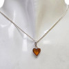 Amber Sterling Silver Heart Pendant