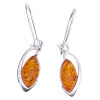 Cognac Amber Sterling Silver Hook Earrings