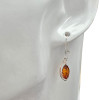 Cognac Amber Sterling Silver Hook Earrings