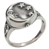 Moon and Star Sterling Silver Locket Ring