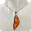 Cognac Amber Sterling Silver Pendant