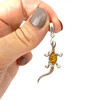 Cognac Amber Sterling Silver Gecko Pendant